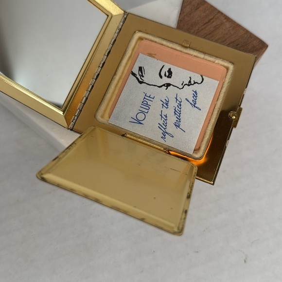 1930s Art Deco Volupte USA Compact Gold Silver Deco Design Unused Lot M11 - Picture 4 of 5
